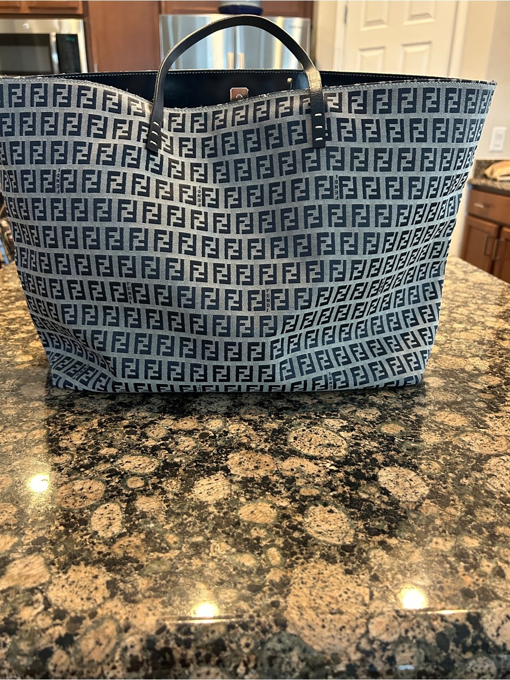 Fendi Blue Monogram Tote Bag